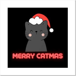 Merry Catmas Posters and Art